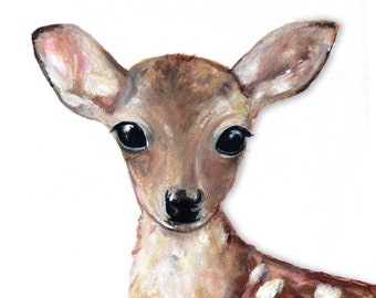 Baby Deer - Painted Peekaboo Deer for Woodland Nursery Decor