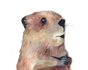 Baby Beaver - Canada themed nursery Art by Liz Clay