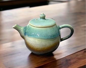 Light Jade Green Handmade Small Chinese Teapot 素玉手工小陶壶