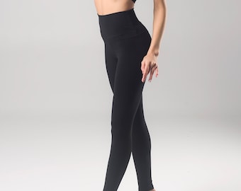 Black Cotton leggings/ Sport yoga leggings/ Gym leggings/ Leggings for training/ Training pants/ Cotton clothing/ Cotton leggings for yoga