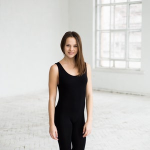 Catsuit de yoga noir, ensemble femme, body femme, vêtements de yoga, combinaison de danse, body de danse, yoga, catsuit noir, Cyber Week, Black Friday image 6