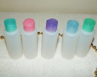 25 Natural Cylinder plastic bottle with Flip Lip, Bubble Bath Bottle, Travel Size Containers, Make Up Containers, Containers, 2 oz Bottles