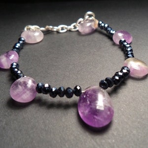 Bracelet, bracelet, purple, black, amethyst & spinel bracelet 18-20 cm, noble, mystical, gift, trend image 3
