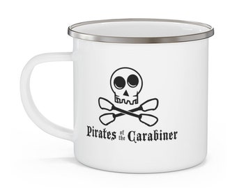 Pirates of Carabiner Enamel Stainless Steel Camping Mug, Rock Climbing Themed. Makes Great Gift Idea for Rock Climbers