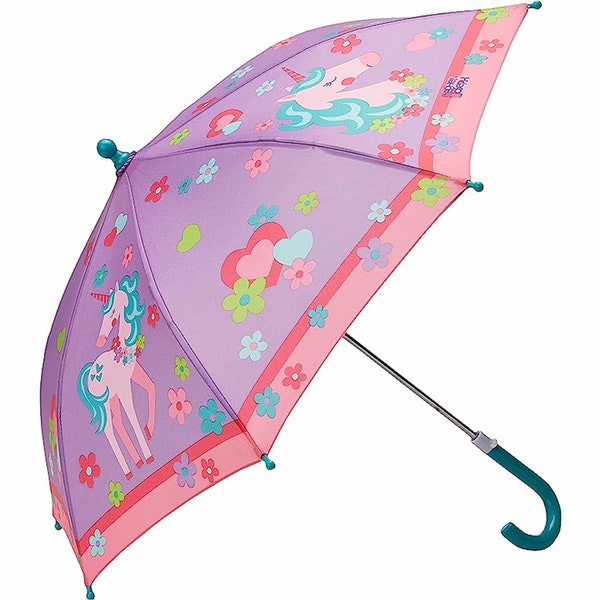 Personalised Kids Umbrella - Purple Unicorn Design | Toddler Umbrella For Girls | Unicorn Kids Umbrella | Little Kids Purple Umbrella