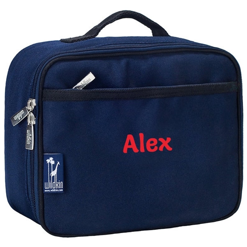 navy blue lunch bag