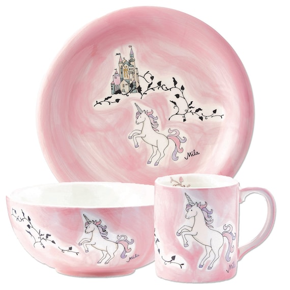 Children Ceramic 3PCS Tableware Set Customs Animal Design Coffee