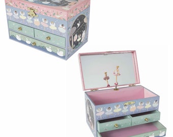 Personalised Musical Jewellery Box - Swan Lake | Child's Jewellery Box | Birthday Gift for 4th,5th,6th,7th,8th,9th Birthday | Christmas Gift