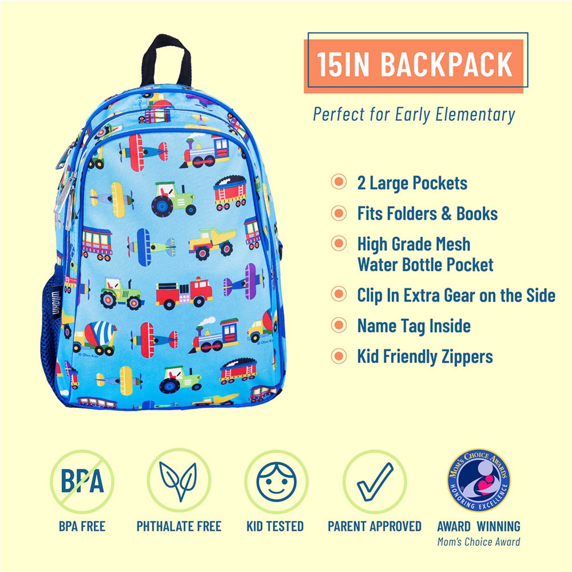 Kids School Backpack Personalised Transport Themed Kids Etsy