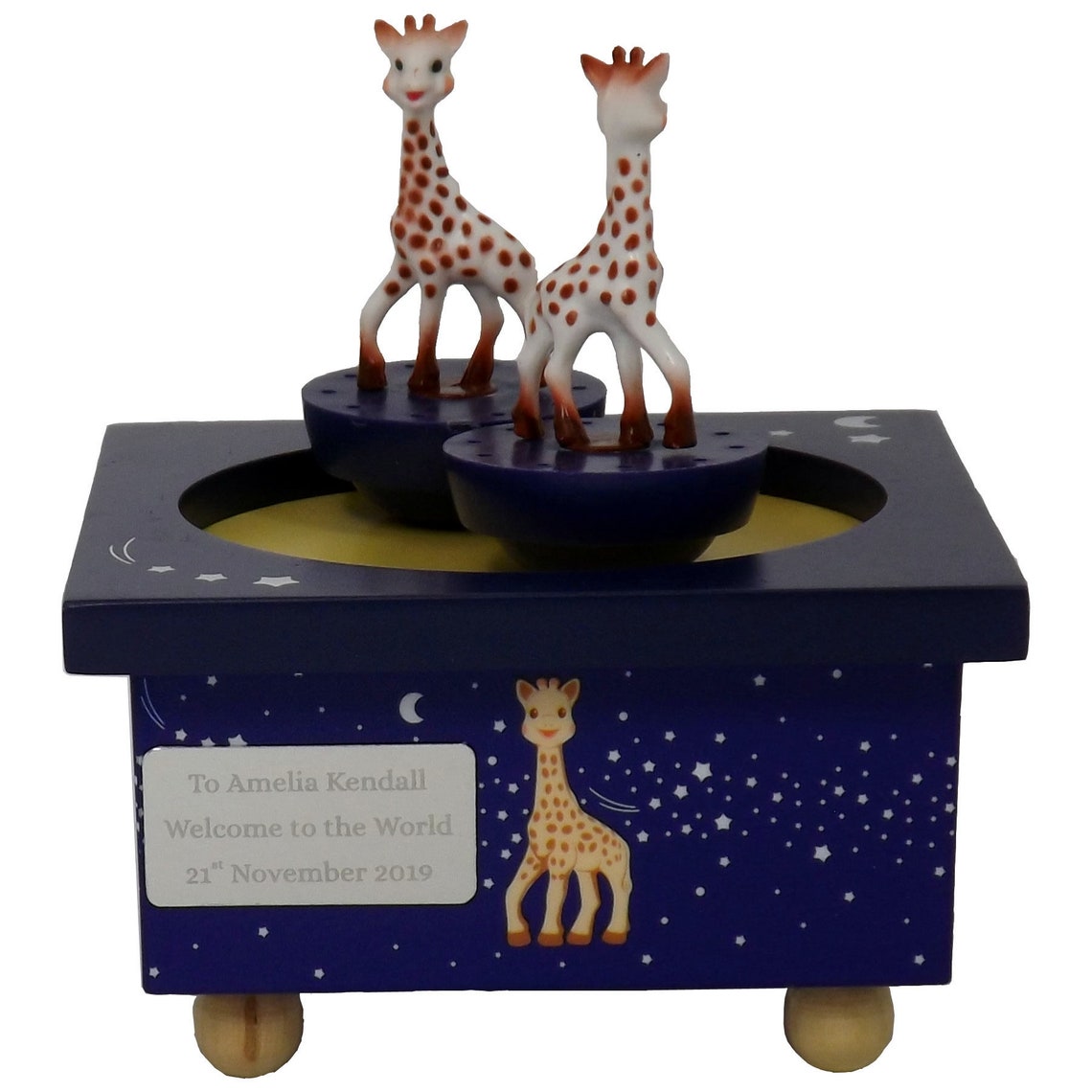 Baby Music Box personalised Blue Sophie the Giraffe Kids | Etsy