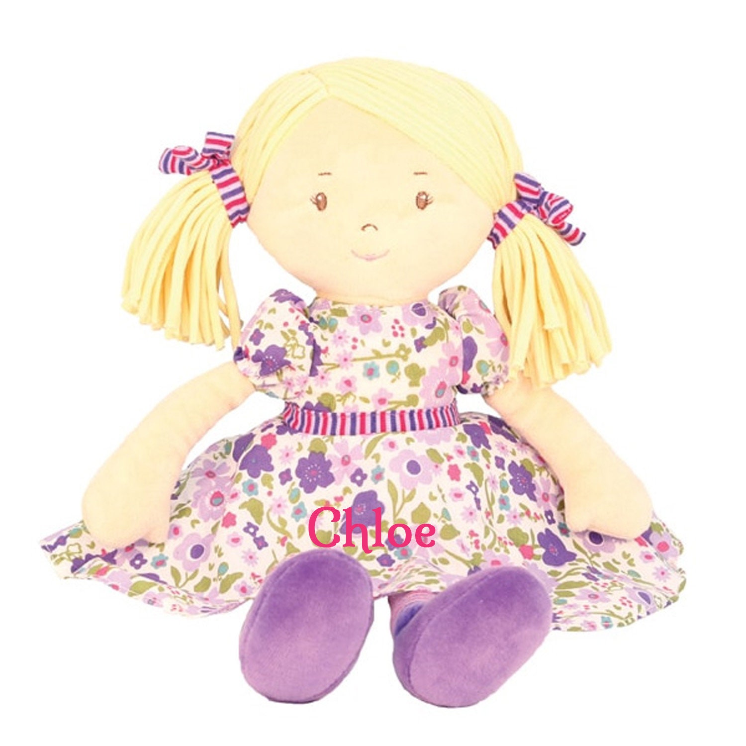 personalised rag doll suitable from birth