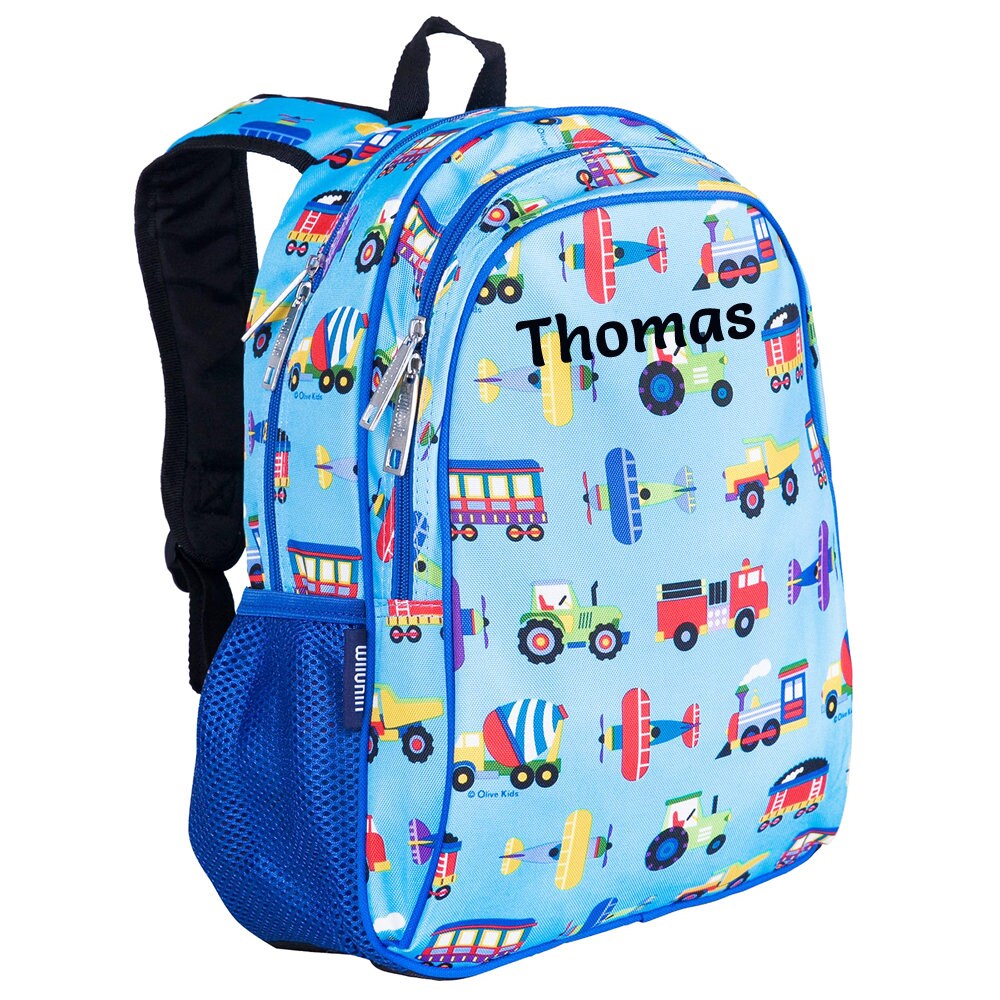 Kids School Backpack Personalised Transport Themed Kids Etsy