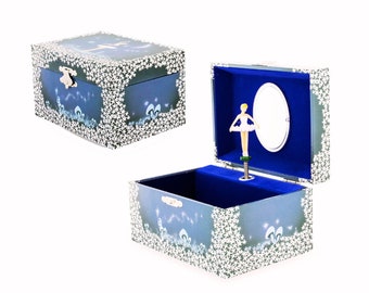 Personalised Kids Musical Jewellery Box - In The Moonlight | Personalised Swan Lake Ballerina Musical Jewellery Box | Girl's Birthday Gift