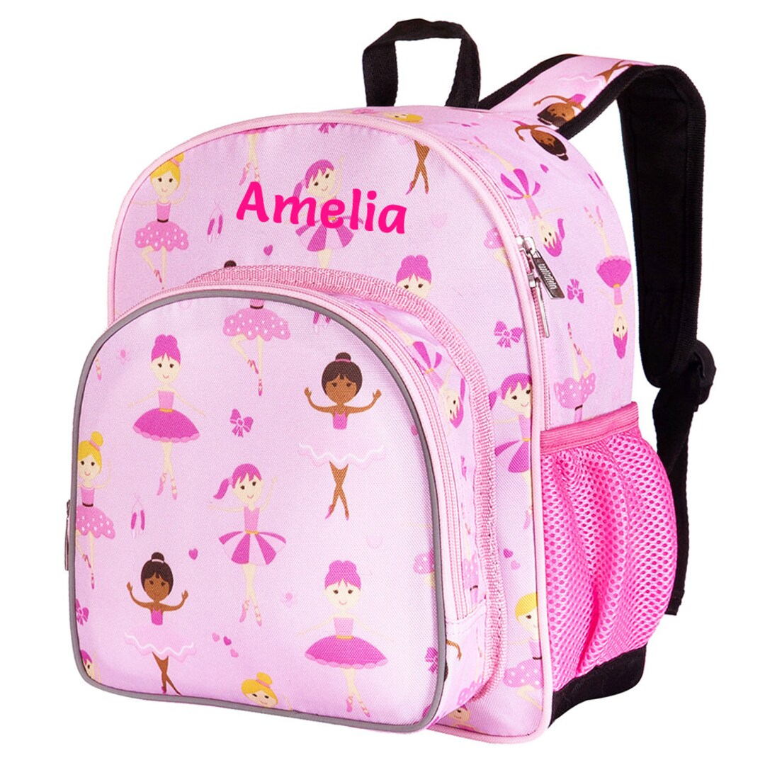 Personalised Toddler Girl Backpack With Ballerina Design L Pink
