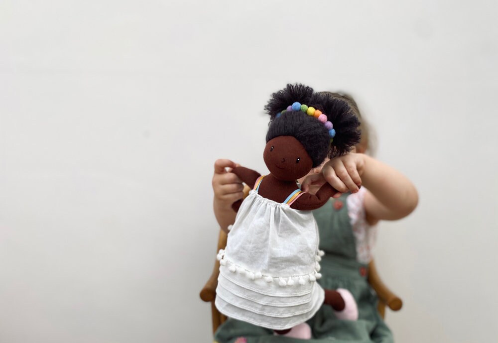 Luxury Black Rag Doll African Rag Soft Doll in a pretty Etsy