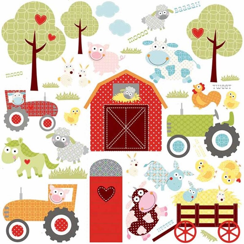Farm Animals Kids Wall Stickers Farmyard Nursery Etsy