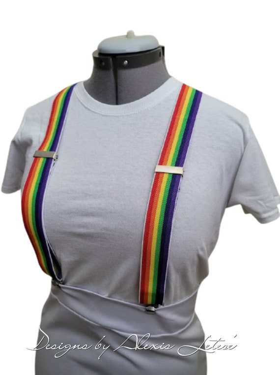 Pride rainbow suspenders Rainbow gay pride suspenders LGBT | Etsy