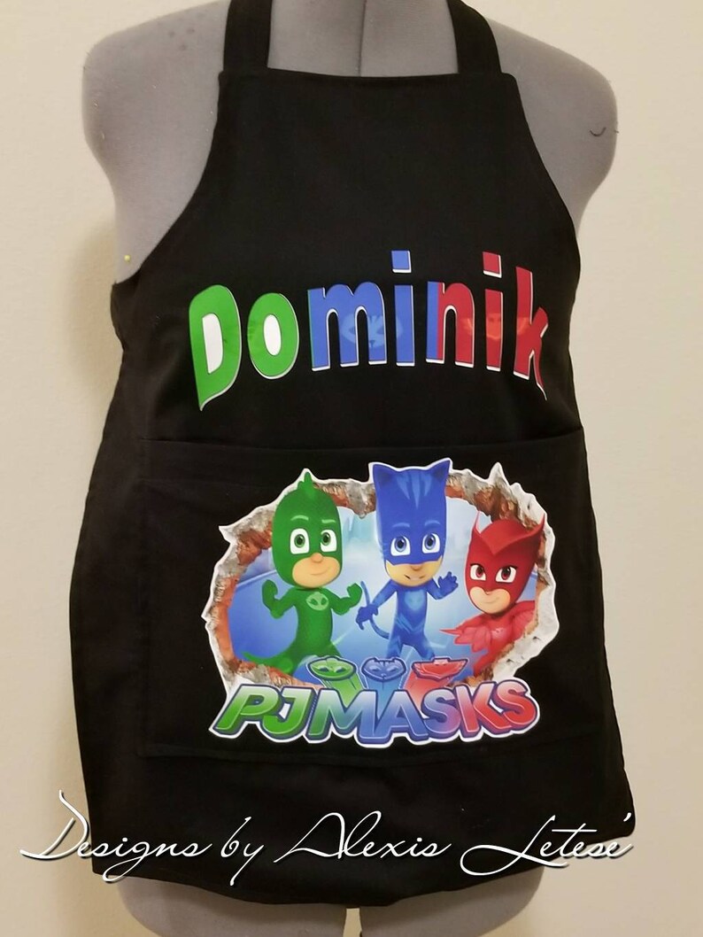 Personalized Kid/'s Apron Disney-inspired PJ Masks Apron Master Chef Apron Kid/'s Apron Apron Cooking Apron Free Shipping Gift
