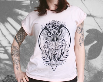 T-Shirt Femme Sérigraphie "Be Owlsome"