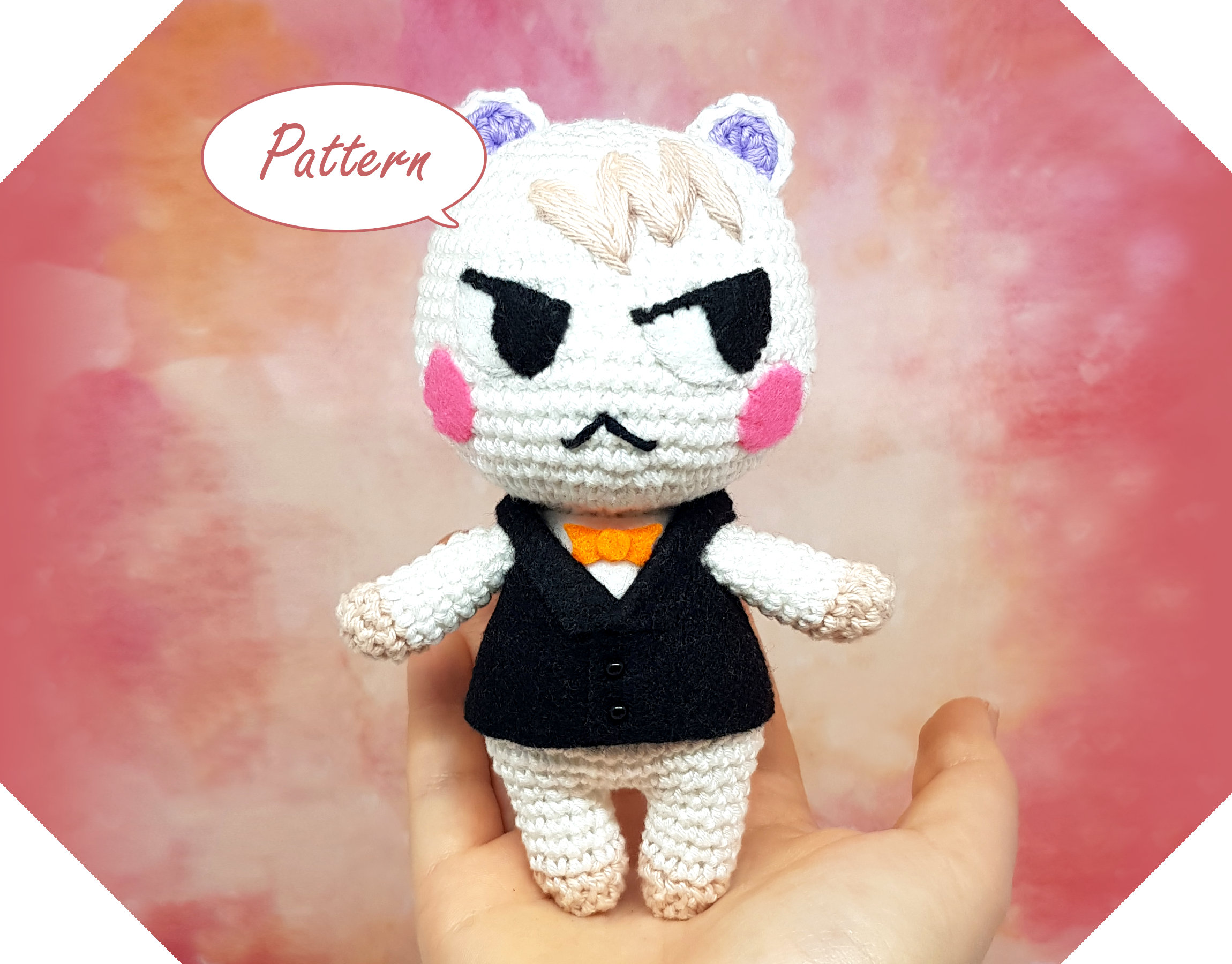 型紙をダウンロード: 元帥どうぶつの森 あみぐるみかぎ針編み