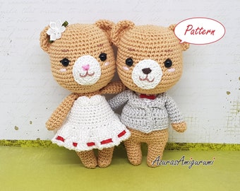 Download Pattern: Amigurumi Wedding Bears Crochet Plush PDF