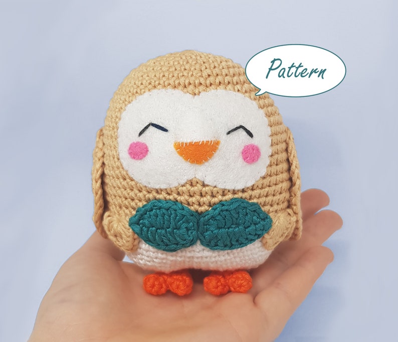 Download Pattern: Amigurumi Rowlet Crochet Owl Plush PDF image 1