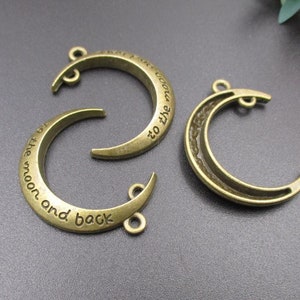 10Pcs 27×34mm Bronze Moon Charms,Crescent,New Moon,Accessories,DIY Supplies,Jewelry Making-p2404-A