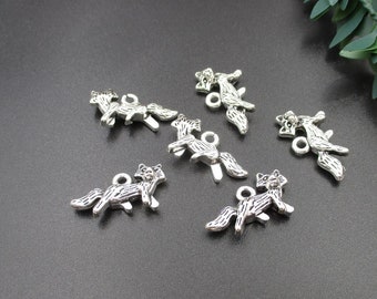 10PCS 23×13mm Silver Fox Charms-p1758