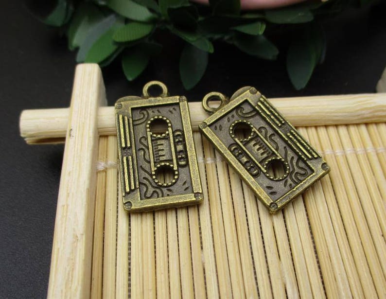 10 unidades, 23 x 13 mm, colgantes magnéticos de bronce de doble cara - p1051-A imagen 3