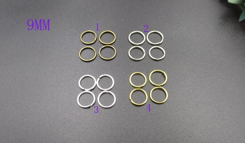 100pcs 9MM Open Jump Rings 4 Colors-s1007 image 1