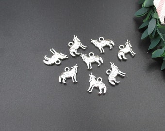 10Pcs 14×18mm Silver Wolf Charms 2 Sided-p2214