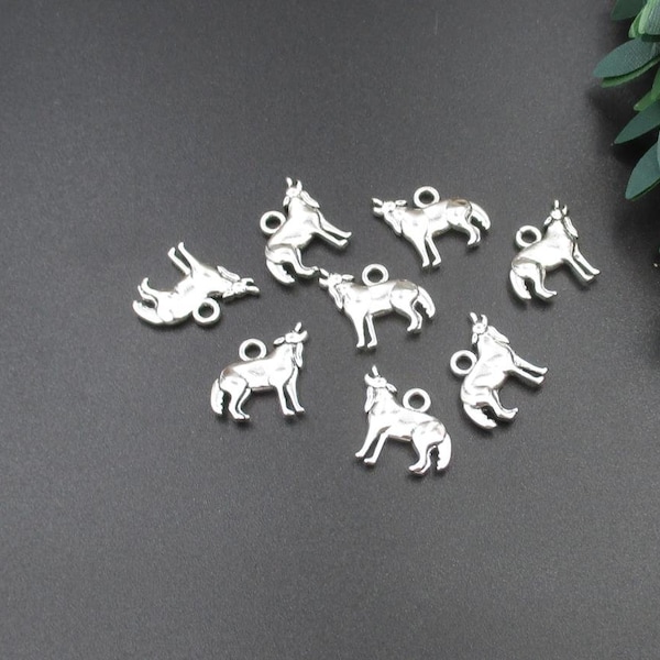 10Pcs 14×18mm Silver Wolf Charms 2 Sided-p2214