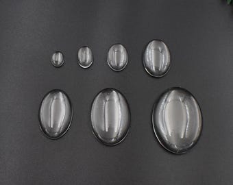 10pcs Oval glass cabochon,domed glass,Clear Photo Glass-7 dimensions-b102