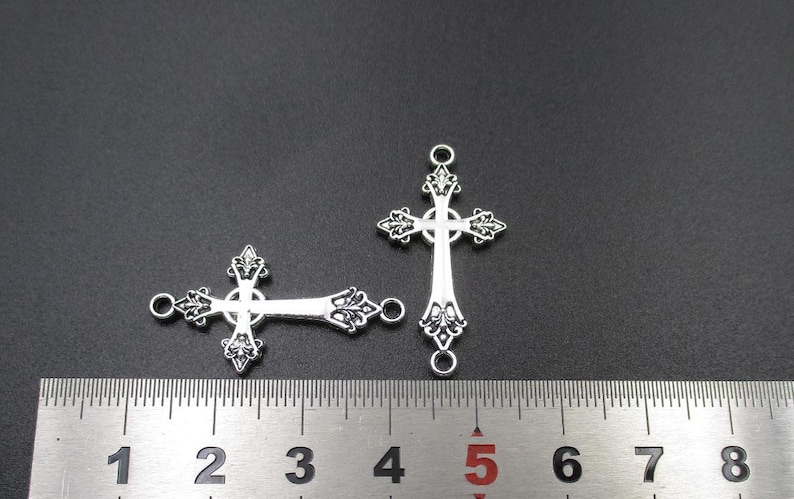 10PCS 30x16mm Silver Cross Connector Charms-p2153-B