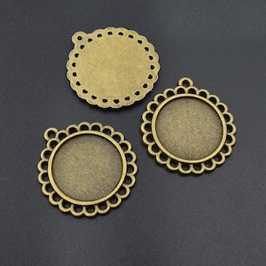 10 pezzi da 20 mm in bronzo antico con base cabochon rotonda, vassoi per accessori rotondi vuoti da 4/5 pollici - b2119