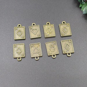 10 stuks 17 x 11 mm bronzen aas-bedels 2-zijdig 4 kleuren beschikbaar-p2454
