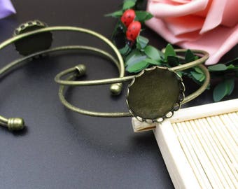 20mm Bangle Blank,Bronze Cabochon Bracelet Setting-B2213