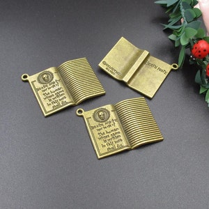 5Pcs 33x25mm Bronze Book Charms-p2366