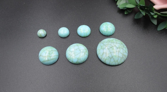 20pcs Acrylic drilling,Imitation turquoise Cabochon,Round gem cabochon-8 dimensions to choose From 8mm-25mm-b211