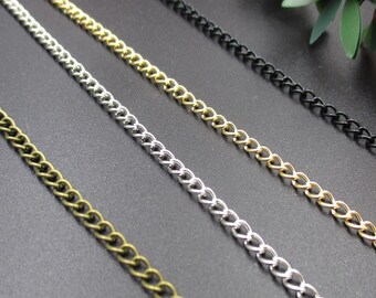 Cadenas para bisutería DIY de 5 m (2,5 × 3,5 mm), cadenas para pulseras y collares, 4 colores (c1052)