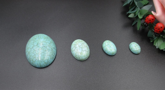 10pcs Oval cabochon, Acrylic drilling,Imitation turquoise Cabochon,Round gem cabochon-4 dimensions to choose-b212
