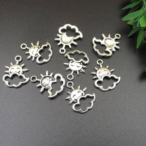 20Pcs 16x20mm Silver Sun Charms With Cloud - p1116-B