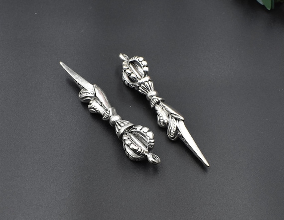 3pcs 64x15mm Magic Wand Charms Antique Silver Tone,presbyter
