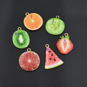 2PCS Enamel Fruit Charms,Please Choose One Kind-p1829