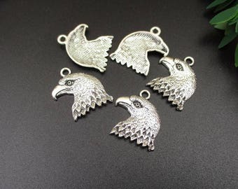 10Pcs 18×21mm Silver Eagle Charms,Eagle's Head Pendants-p1629-B
