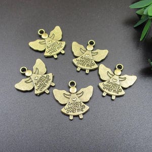 10PCS,20×20mm,Bronze Angel Charms 2 Sided-p1470-A