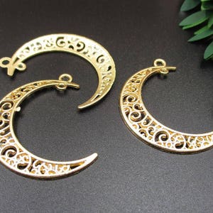 10Pcs 32×38mm Gold Moon Charms,Crescent,New Moon,Accessories, DIY Supplies, Jewelry Making-p1040-C