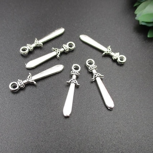 20PCS 22x5mm Silver Sword Charms-p2139