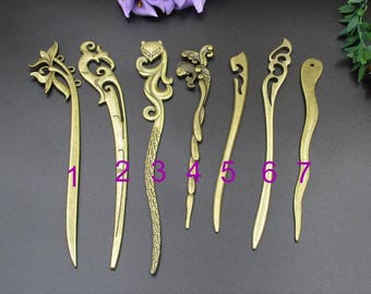 1Pcs Bronze Hairpin,Bookmark Charms-7 Styles- p1830