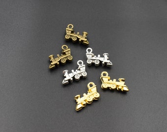 10Pcs 12x17mm Train Charms,3 Colors Available-p1102